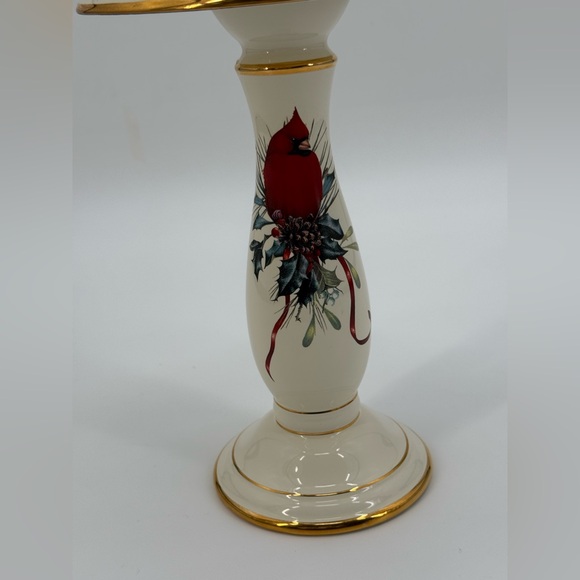 VTG Lenox Winter Greetings Ceramic Cardinal Christmas Table Lamp with Gold Trim - Picture 5 of 16